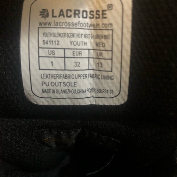 Boys Lacrosse 800gm camo insulated boots Youth size 1 - Picture 5 of 5